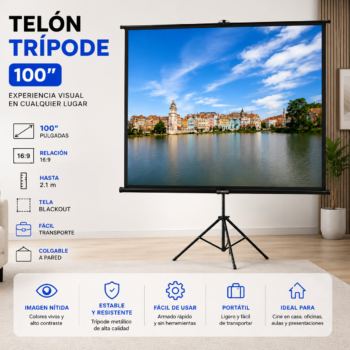 PROYECTOR TELON 100" CON TRIPODE