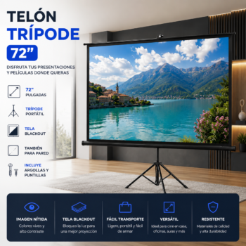 PROYECTOR TELON 72" CON TRIPODE